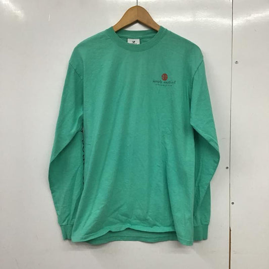 シンプリーサザン SIMPLY SOUTHERN Tシャツ 長袖 長袖カットソー プリントカットソー クルーネック M ロゴ、文字 薄緑 / ライトグリーン / メンズ USED 古着 中古 10161721