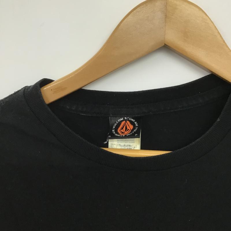 ボルコム VOLCOM Tシャツ 長袖 長袖カットソー プリントカットソー クルーネック S ロゴ、文字 黒 / ブラック / black メンズ USED 古着 中古 10161729