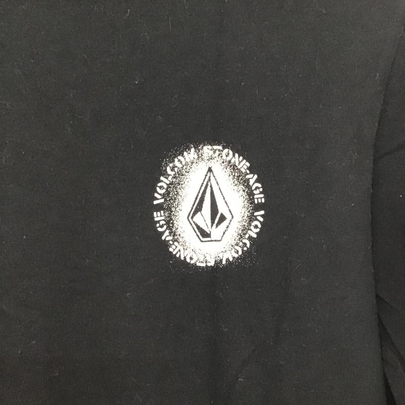 ボルコム VOLCOM Tシャツ 長袖 長袖カットソー プリントカットソー クルーネック S ロゴ、文字 黒 / ブラック / black メンズ USED 古着 中古 10161729