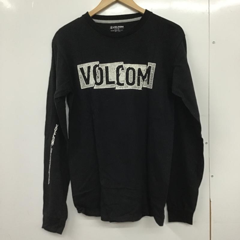 ボルコム VOLCOM カットソー 長袖 長袖カットソー プリントカットソー クルーネック S ロゴ、文字 黒 / ブラック / black メンズ USED 古着 中古 10161730