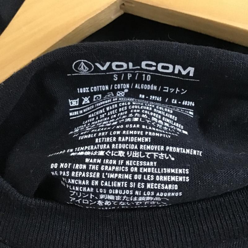 ボルコム VOLCOM カットソー 長袖 長袖カットソー プリントカットソー クルーネック S ロゴ、文字 黒 / ブラック / black メンズ USED 古着 中古 10161730