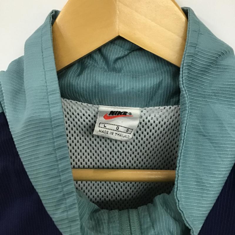 ナイキ NIKE ジャケット、上着 ジャンパー、ブルゾン ジップアップジャケット アウター 古着 ジャージ L ロゴ、文字 水色 / ライトブルー / メンズ USED 古着 中古 10161732