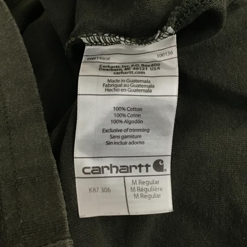 カーハート Carhartt Tシャツ 半袖 半袖カットソー プリントTシャツ クルーネックカットソー M ロゴ、文字 カーキ / カーキ / khaki メンズ USED 古着 中古 10161734