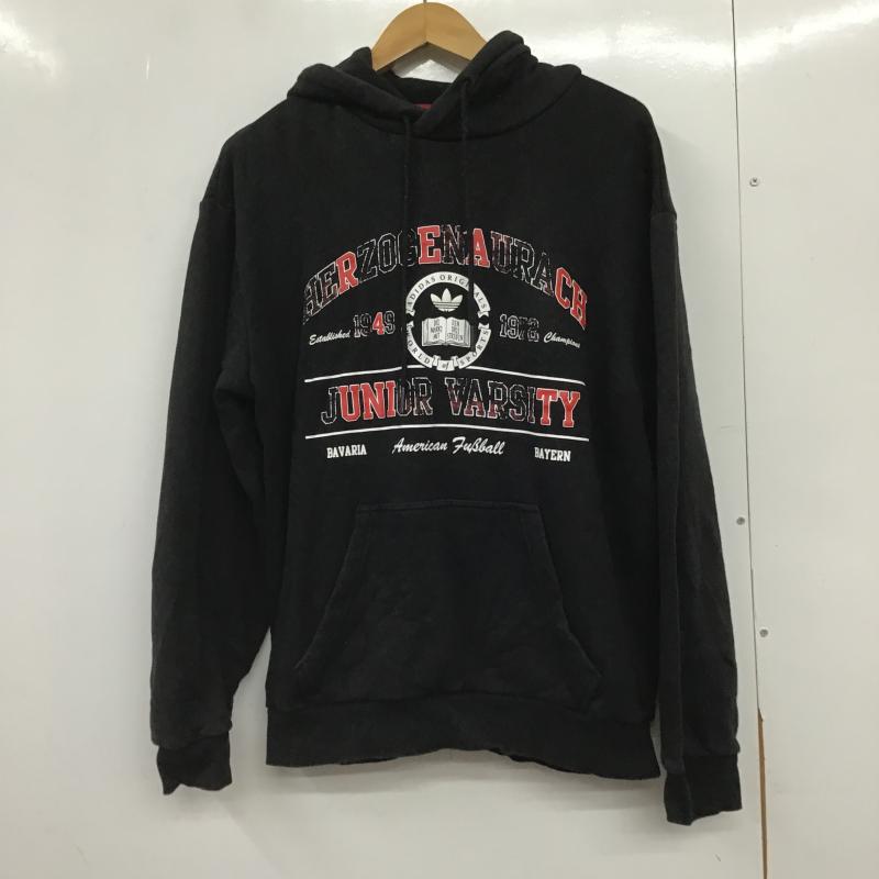 アディダス adidas パーカー 長袖 長袖パーカー プルオーバーパーカー スウェット M ロゴ、文字 黒 / ブラック / black メンズ USED 古着 中古 10161737
