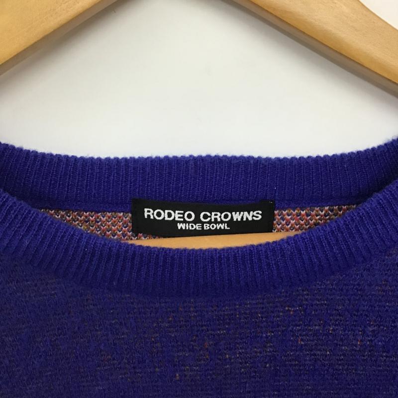 ロデオクラウンズワイドボウル RODEO CROWNS WIDE BOWL ニット、セーター 長袖 長袖 M ロゴ、文字 青 / ブルー / blue メンズ USED 古着 中古 10161738