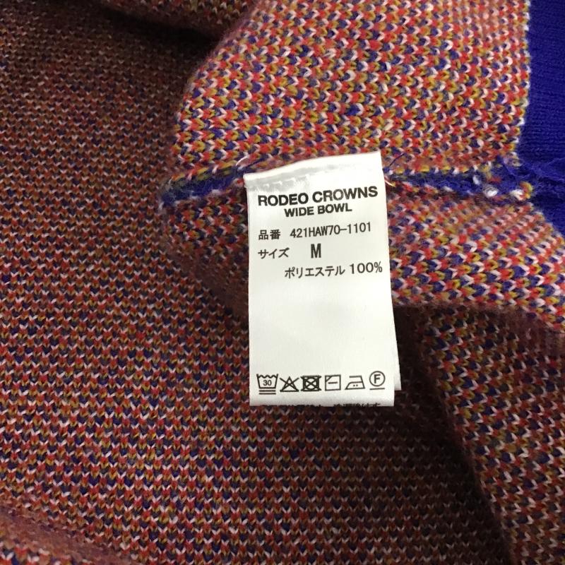 ロデオクラウンズワイドボウル RODEO CROWNS WIDE BOWL ニット、セーター 長袖 長袖 M ロゴ、文字 青 / ブルー / blue メンズ USED 古着 中古 10161738