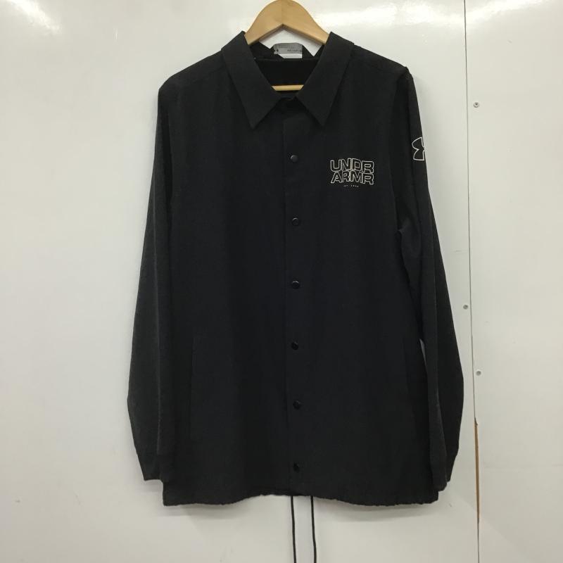 アンダーアーマー UNDER ARMOUR ジャケット、上着 ジャンパー、ブルゾン カジュアルジャケット フロントボタン アウター XXL ロゴ、文字 黒 / ブラック / black メンズ USED 古着 中古 10161739