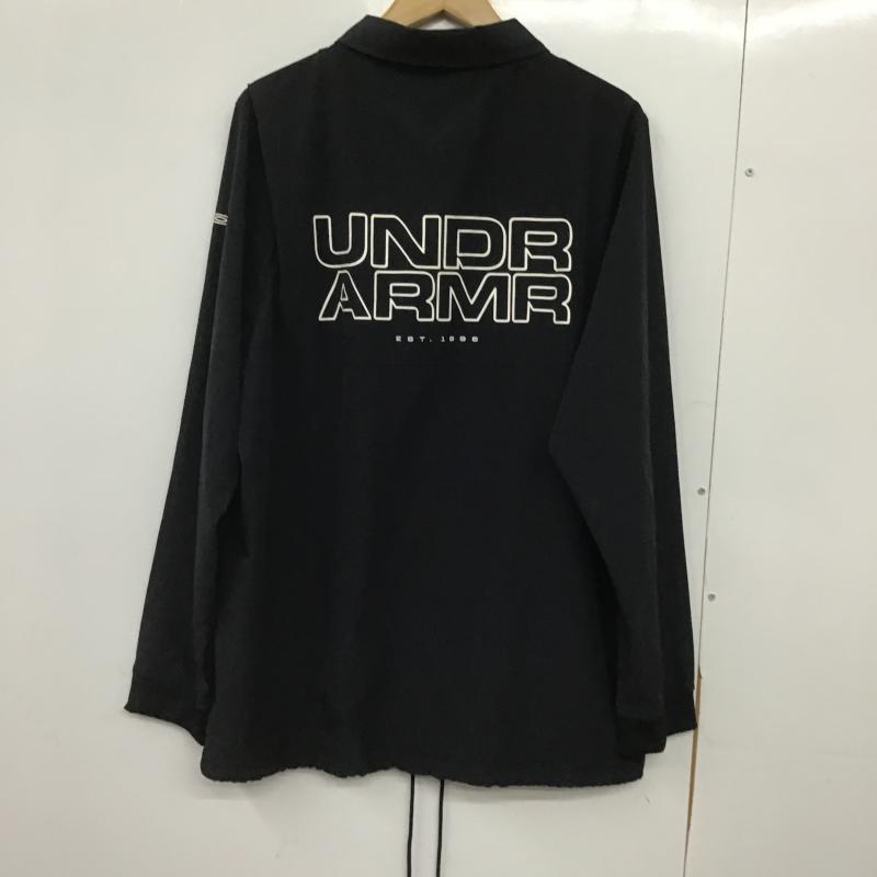 アンダーアーマー UNDER ARMOUR ジャケット、上着 ジャンパー、ブルゾン カジュアルジャケット フロントボタン アウター XXL ロゴ、文字 黒 / ブラック / black メンズ USED 古着 中古 10161739