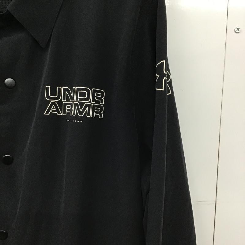 アンダーアーマー UNDER ARMOUR ジャケット、上着 ジャンパー、ブルゾン カジュアルジャケット フロントボタン アウター XXL ロゴ、文字 黒 / ブラック / black メンズ USED 古着 中古 10161739