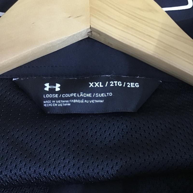 アンダーアーマー UNDER ARMOUR ジャケット、上着 ジャンパー、ブルゾン カジュアルジャケット フロントボタン アウター XXL ロゴ、文字 黒 / ブラック / black メンズ USED 古着 中古 10161739