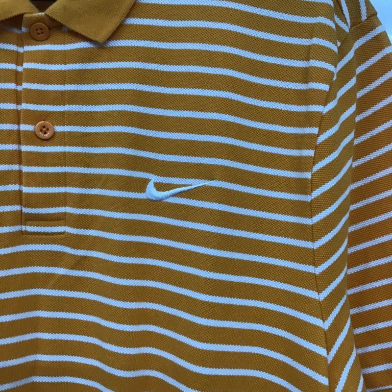 ナイキ NIKE ポロシャツ 半袖 半袖ポロシャツ カラーシャツ 半袖カットソー XL ボーダー柄 橙 / オレンジ / orange メンズ USED 古着 中古 10161757