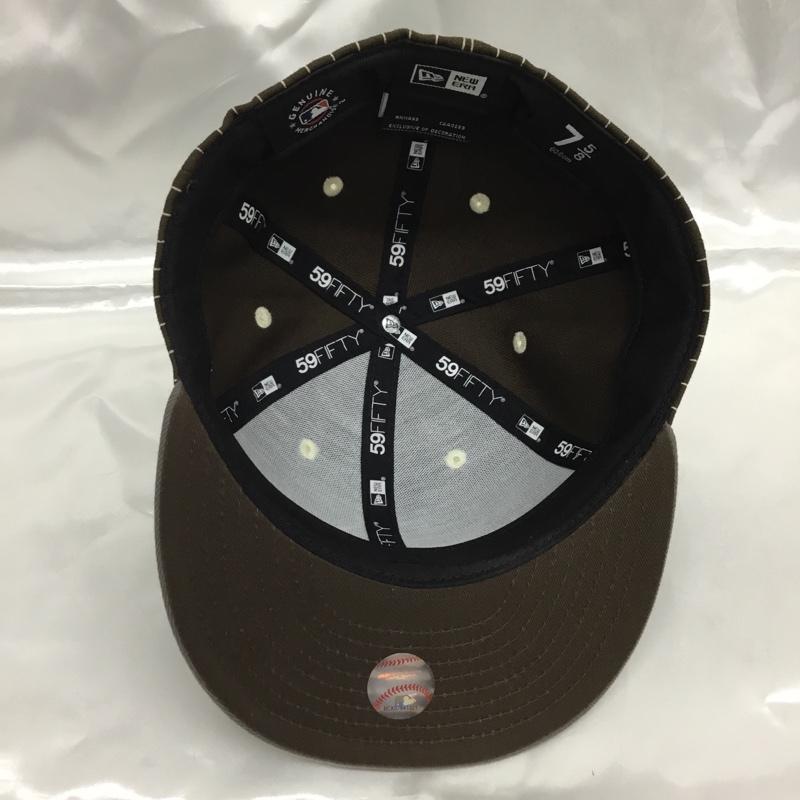 ニューエラ NEW ERA 帽子 キャップ 7 5/8 60.6cm ロゴ、文字 茶 / ブラウン / brown メンズ USED 古着 中古 10161763