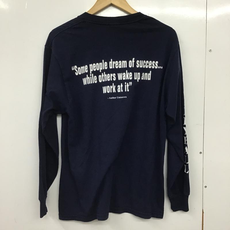ジャージーズ JERZEES カットソー 長袖 長袖カットソー プリントカットソー クルーネック M ロゴ、文字 紺 / ネイビー / navy メンズ USED 古着 中古 10161771