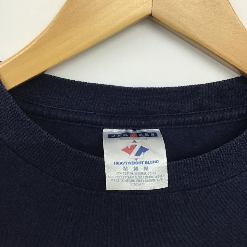ジャージーズ JERZEES カットソー 長袖 長袖カットソー プリントカットソー クルーネック M ロゴ、文字 紺 / ネイビー / navy メンズ USED 古着 中古 10161771