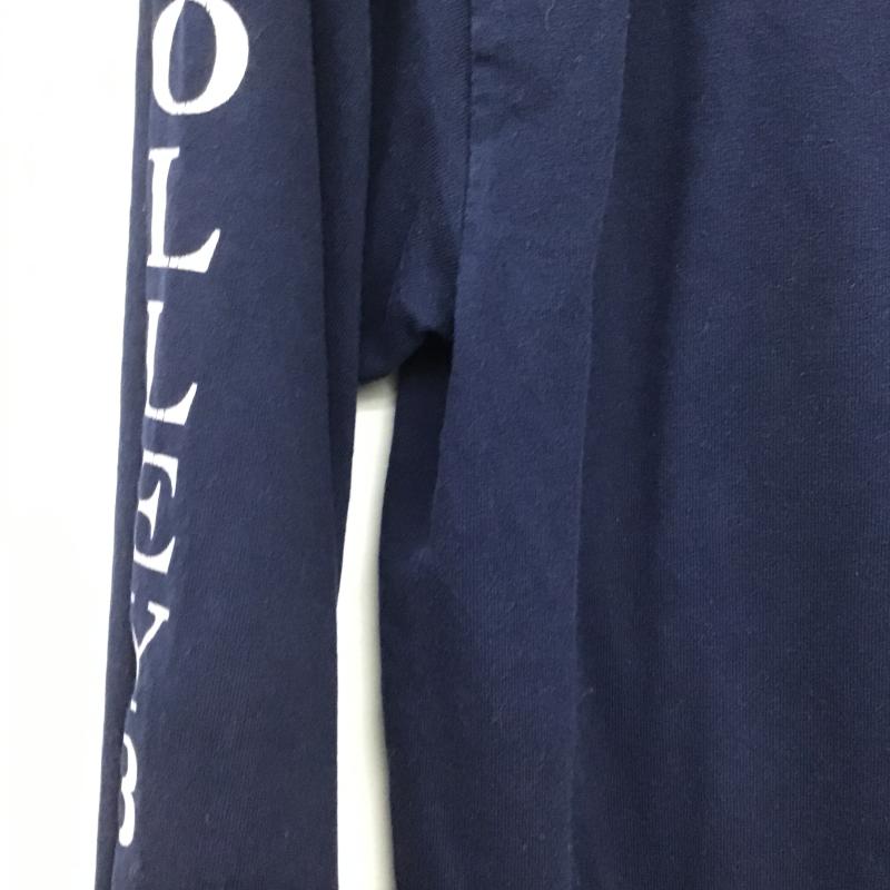 ジャージーズ JERZEES カットソー 長袖 長袖カットソー プリントカットソー クルーネック M ロゴ、文字 紺 / ネイビー / navy メンズ USED 古着 中古 10161771