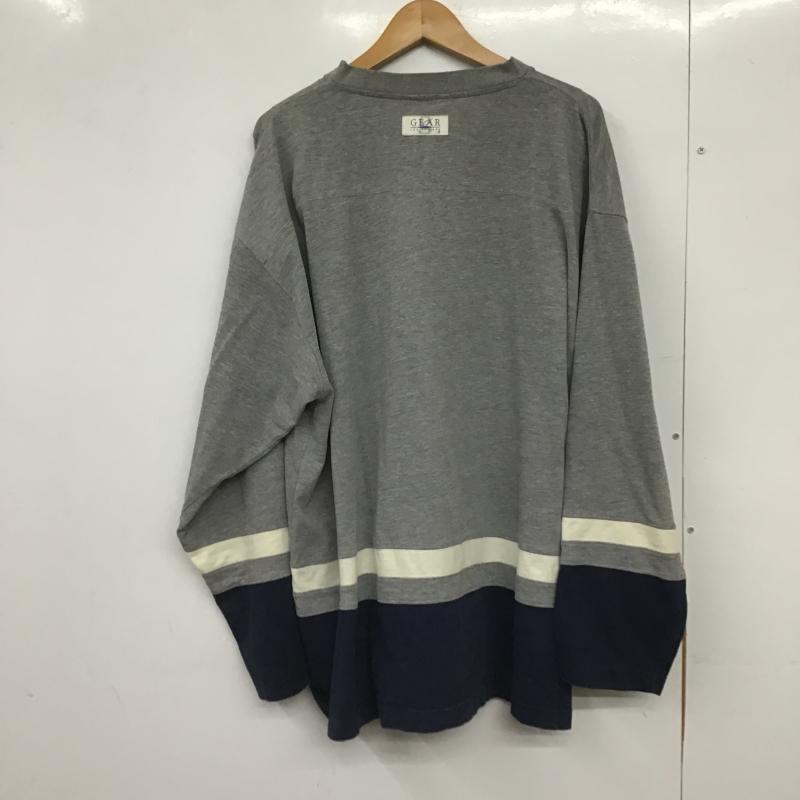 古着 USED カットソー 長袖 長袖カットソー プリントカットソー Vネック L ロゴ、文字 灰 / グレー / gray メンズ USED 古着 中古 10161773