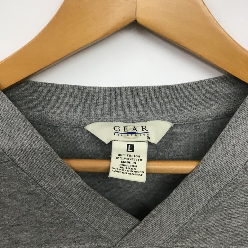 古着 USED カットソー 長袖 長袖カットソー プリントカットソー Vネック L ロゴ、文字 灰 / グレー / gray メンズ USED 古着 中古 10161773