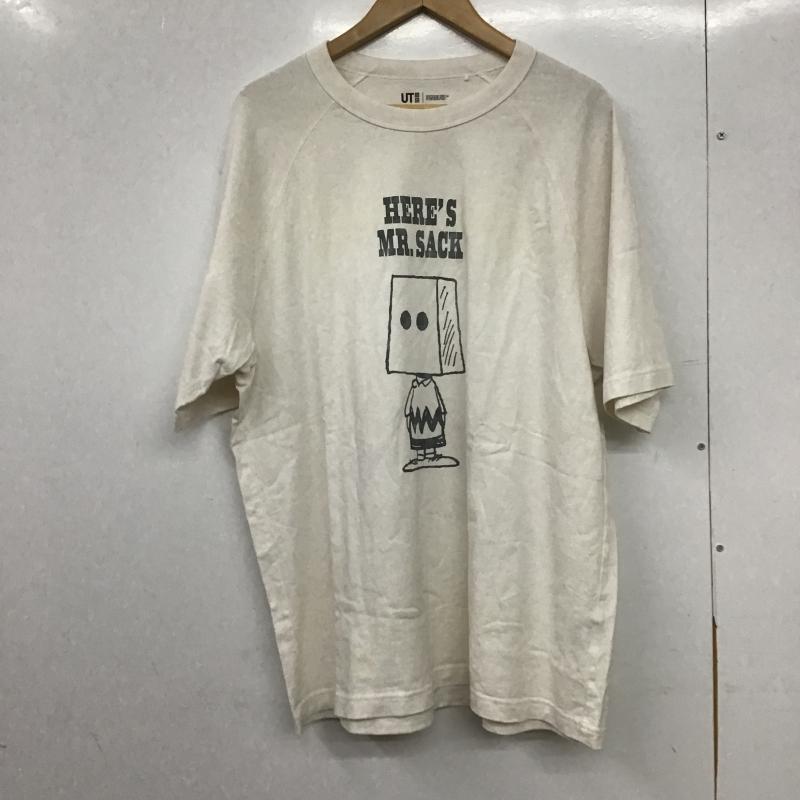ユニクロ UNIQLO Tシャツ 半袖 半袖カットソー プリントTシャツ クルーネックカットソー XL プリント 白 / ホワイト / white メンズ USED 古着 中古 10161775