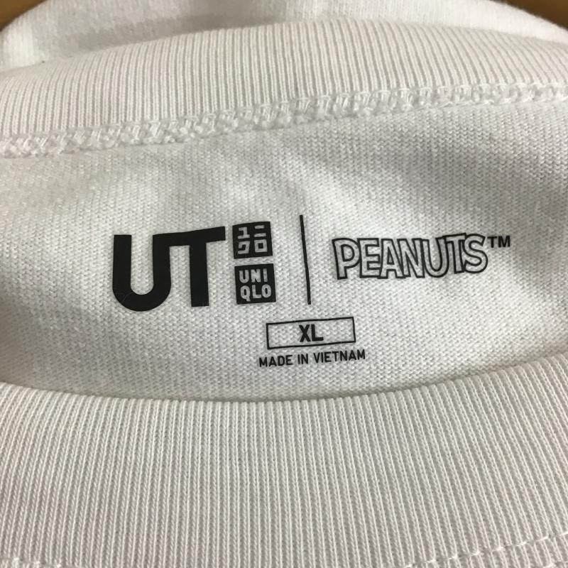 ユニクロ UNIQLO Tシャツ 半袖 半袖カットソー プリントTシャツ クルーネックカットソー XL プリント 白 / ホワイト / white メンズ USED 古着 中古 10161775