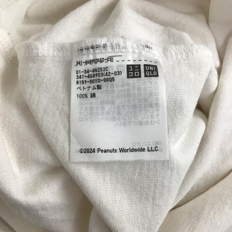 ユニクロ UNIQLO Tシャツ 半袖 半袖カットソー プリントTシャツ クルーネックカットソー XL プリント 白 / ホワイト / white メンズ USED 古着 中古 10161775