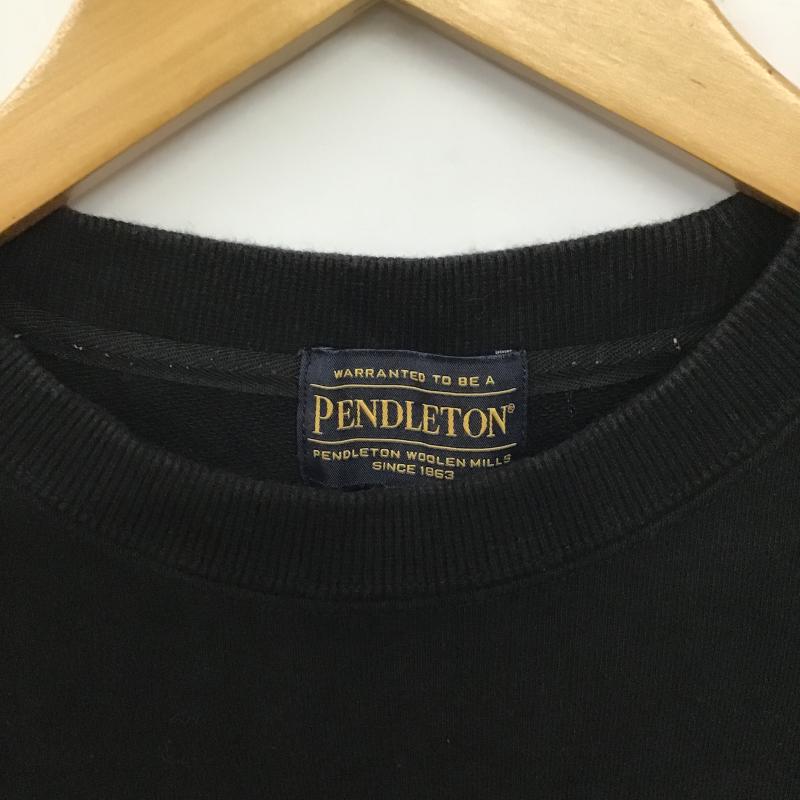 ペンドルトン PENDLETON トレーナー 長袖 長袖トレーナー スウェット クルーネック プルオーバー M ロゴ、文字 ダークグレー / ダークグレー / メンズ USED 古着 中古 10161796
