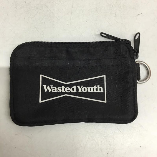 ウエステッドユース Wasted Youth ポーチ ポーチ ケース カードケース マルチケース ロゴ、文字 黒 / ブラック / black メンズ USED 古着 中古 10161798