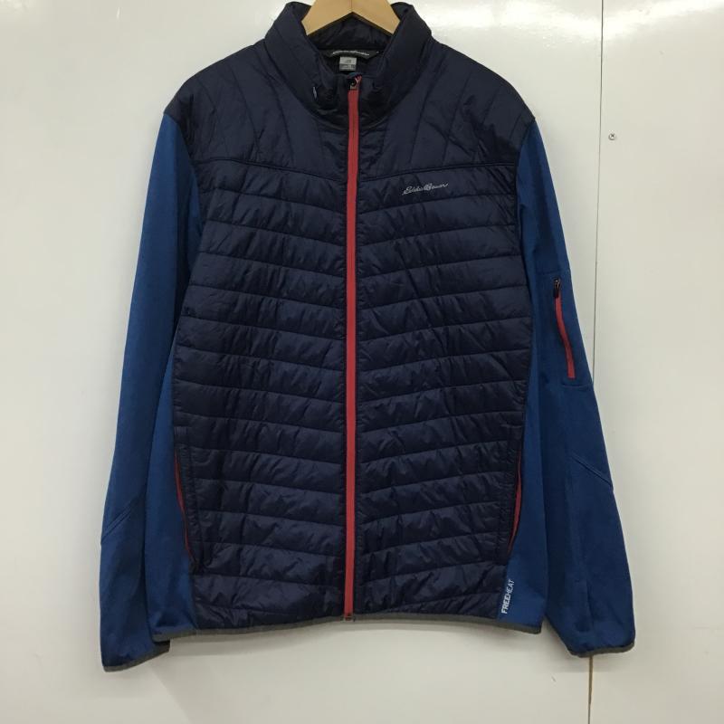 エディーバウアー Eddie Bauer ジャケット、上着 ジャンパー、ブルゾン ジップアップジャケット ダウンジャケット アウター XL ロゴ、文字 青 / ブルー / blue メンズ USED 古着 中古 10161799