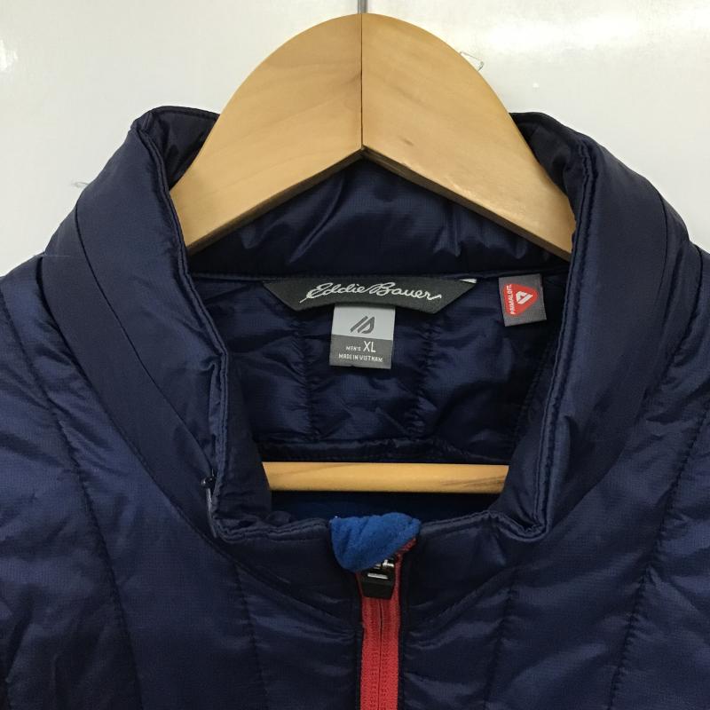 エディーバウアー Eddie Bauer ジャケット、上着 ジャンパー、ブルゾン ジップアップジャケット ダウンジャケット アウター XL ロゴ、文字 青 / ブルー / blue メンズ USED 古着 中古 10161799