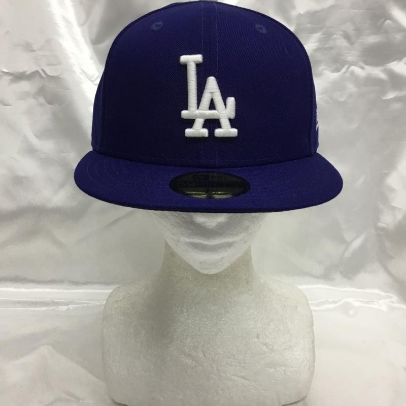 ニューエラ NEW ERA 帽子 キャップ 58.7cm 7 3/8 ロゴ、文字 青 / ブルー / blue メンズ USED 古着 中古 10161816