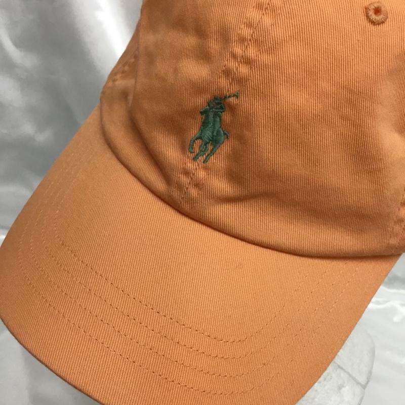 ポロラルフローレン POLO RALPH LAUREN 帽子 キャップ ロゴ、文字 X 刺繍 橙 / オレンジ / orange メンズ USED 古着 中古 10161835