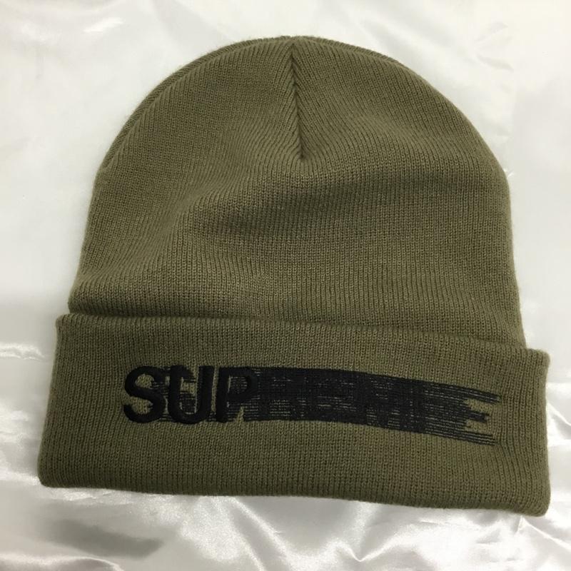 シュプリーム Supreme 帽子 ニット帽 motion logo beanie ロゴ、文字 カーキ / カーキ / khaki メンズ USED 古着 中古 10161836