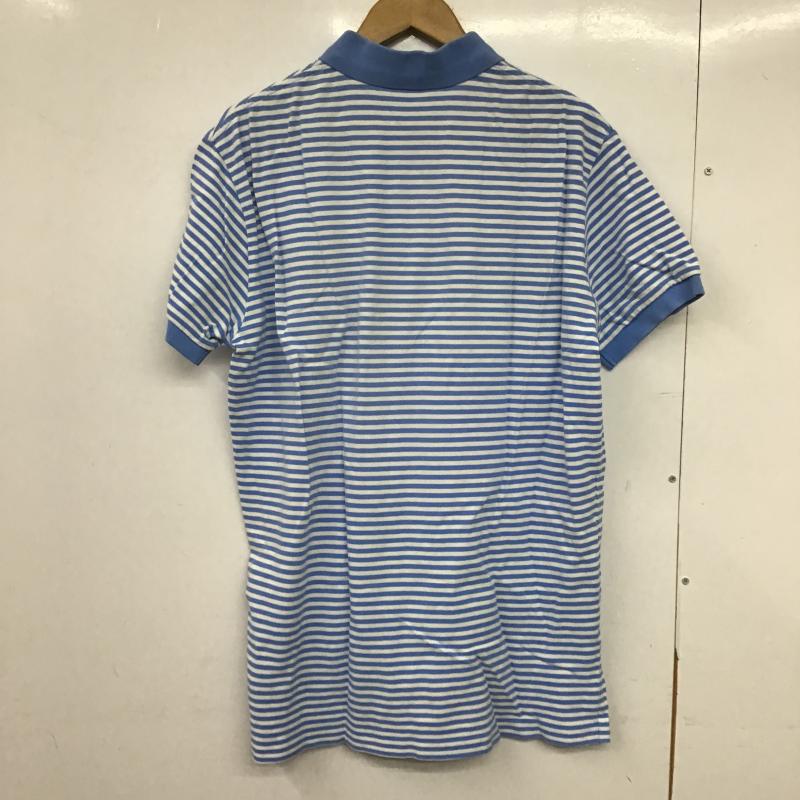 ポロバイラルフローレン Polo by RALPH LAUREN ポロシャツ 半袖 半袖ポロシャツ カラーシャツ 半袖カットソー L ボーダー柄 白 / ホワイト / white X 水色 / ライトブルー / メンズ USED 古着 中古 10161837