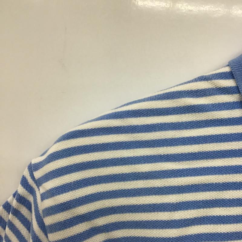 ポロバイラルフローレン Polo by RALPH LAUREN ポロシャツ 半袖 半袖ポロシャツ カラーシャツ 半袖カットソー L ボーダー柄 白 / ホワイト / white X 水色 / ライトブルー / メンズ USED 古着 中古 10161837