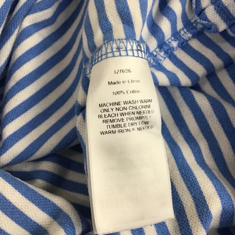 ポロバイラルフローレン Polo by RALPH LAUREN ポロシャツ 半袖 半袖ポロシャツ カラーシャツ 半袖カットソー L ボーダー柄 白 / ホワイト / white X 水色 / ライトブルー / メンズ USED 古着 中古 10161837