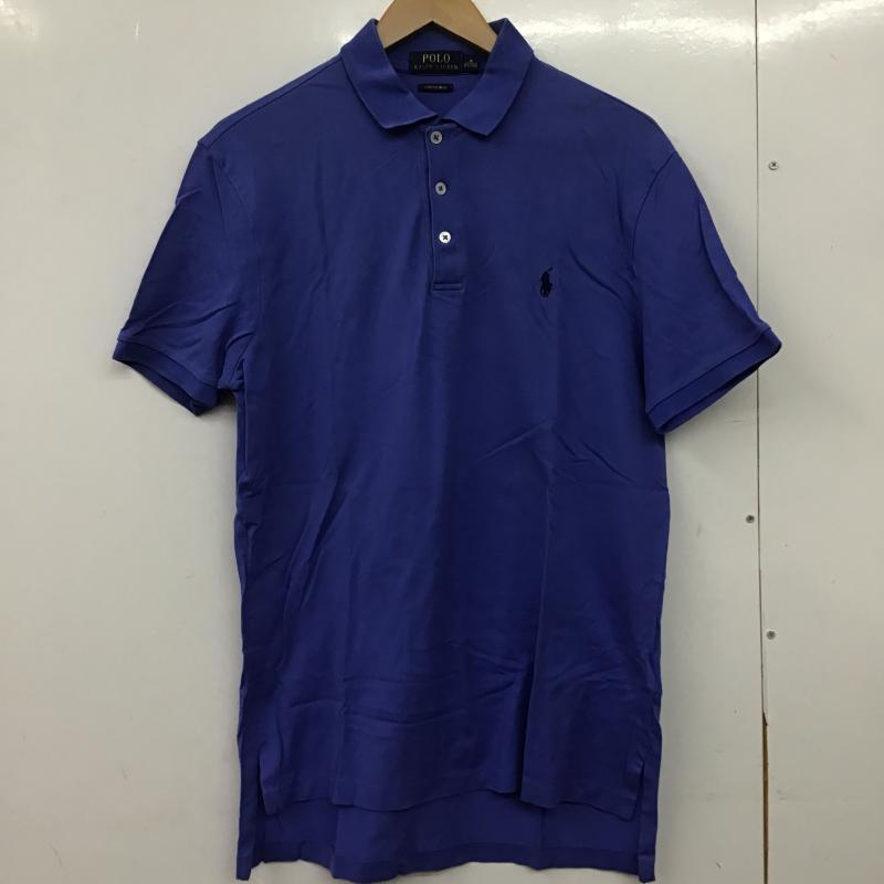 ポロラルフローレン POLO RALPH LAUREN ポロシャツ 半袖 半袖ポロシャツ カラーシャツ 半袖カットソー M ロゴ、文字 青 / ブルー / blue メンズ USED 古着 中古 10161847