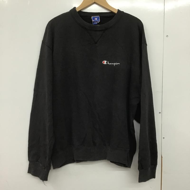 チャンピオン Champion トレーナー 長袖 長袖トレーナー スウェット クルーネック プルオーバー XL ロゴ、文字 ダークグレー / ダークグレー / メンズ USED 古着 中古 10161848