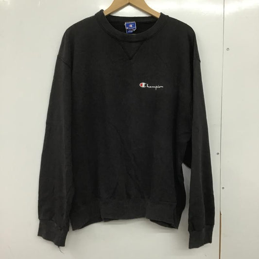 チャンピオン Champion トレーナー 長袖 長袖トレーナー スウェット クルーネック プルオーバー XL ロゴ、文字 ダークグレー / ダークグレー / メンズ USED 古着 中古 10161848