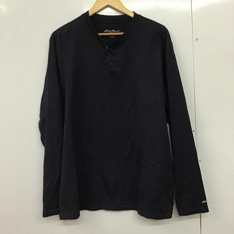エディーバウアー Eddie Bauer カットソー 長袖 ヘンリーネックカットソー 長袖カットソー L 無地 紺 / ネイビー / navy メンズ USED 古着 中古 10161852