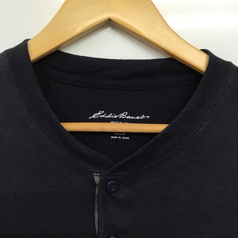 エディーバウアー Eddie Bauer カットソー 長袖 ヘンリーネックカットソー 長袖カットソー L 無地 紺 / ネイビー / navy メンズ USED 古着 中古 10161852