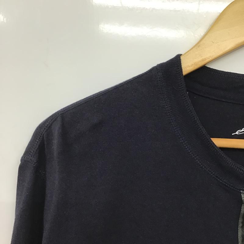 エディーバウアー Eddie Bauer カットソー 長袖 ヘンリーネックカットソー 長袖カットソー L 無地 紺 / ネイビー / navy メンズ USED 古着 中古 10161852