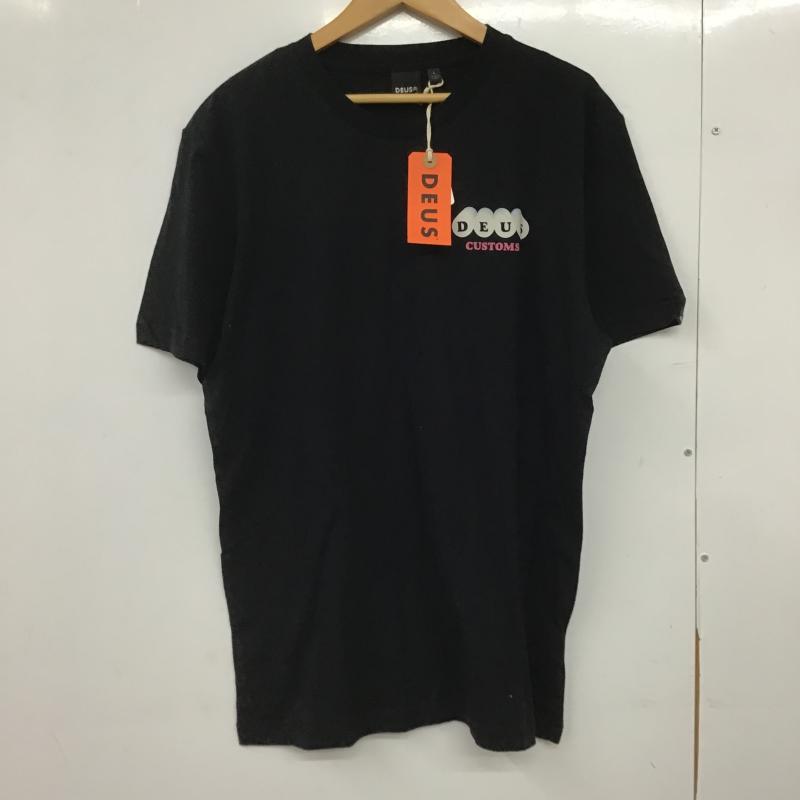 デウスエクスマキナ DEUS EX MACHINA Tシャツ 半袖 半袖カットソー プリントTシャツ クルーネックカットソー L ロゴ、文字 黒 / ブラック / black メンズ USED 古着 中古 10161854