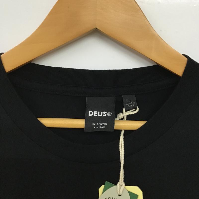 デウスエクスマキナ DEUS EX MACHINA Tシャツ 半袖 半袖カットソー プリントTシャツ クルーネックカットソー L ロゴ、文字 黒 / ブラック / black メンズ USED 古着 中古 10161854