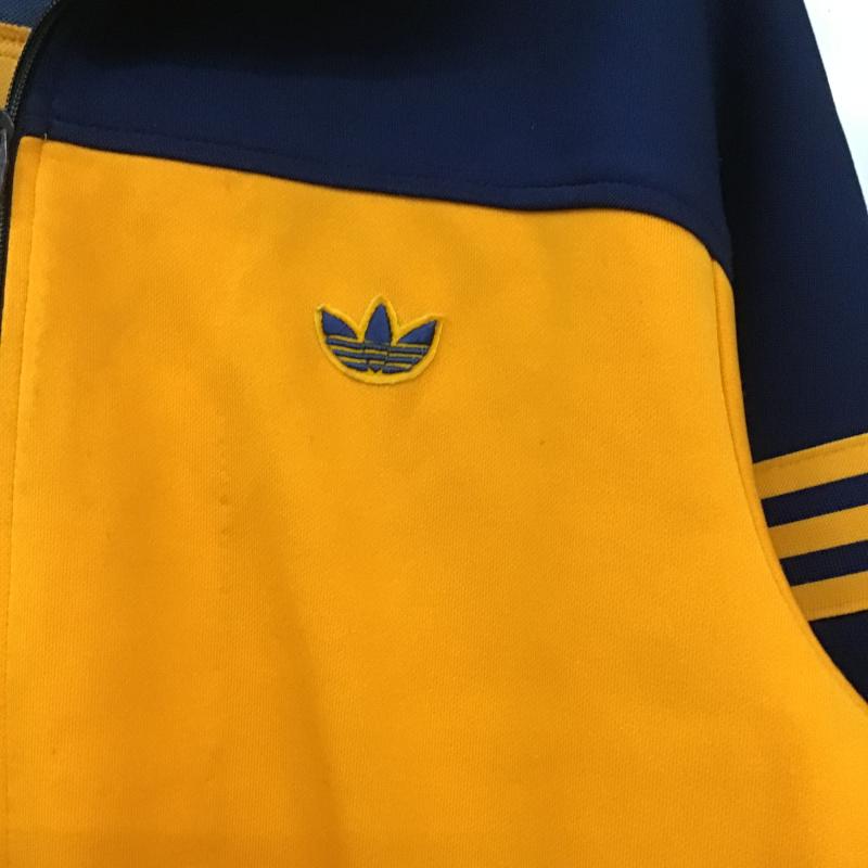アディダス adidas ジャケット、上着 ジャンパー、ブルゾン ジップアップジャケット ジャージ 古着 5 ロゴ、文字 橙 / オレンジ / orange X 紺 / ネイビー / navy メンズ USED 古着 中古 10161856