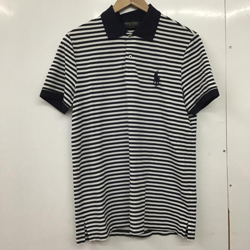 ポロゴルフラルフローレン POLOGOLF ポロシャツ 半袖 半袖ポロシャツ カラーシャツ 半袖カットソー M ボーダー柄 白 / ホワイト / white X 紺 / ネイビー / navy メンズ USED 古着 中古 10161857