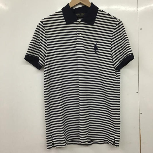 ポロゴルフラルフローレン POLOGOLF ポロシャツ 半袖 半袖ポロシャツ カラーシャツ 半袖カットソー M ボーダー柄 白 / ホワイト / white X 紺 / ネイビー / navy メンズ USED 古着 中古 10161857