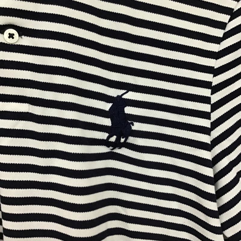 ポロゴルフラルフローレン POLOGOLF ポロシャツ 半袖 半袖ポロシャツ カラーシャツ 半袖カットソー M ボーダー柄 白 / ホワイト / white X 紺 / ネイビー / navy メンズ USED 古着 中古 10161857
