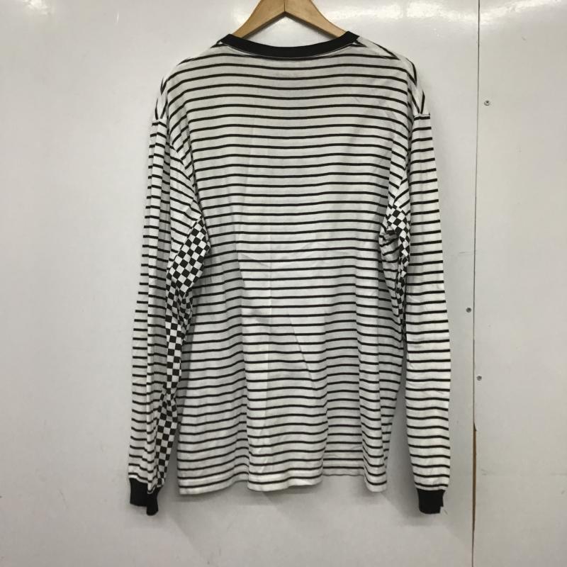エクストララージ XLARGE カットソー 長袖 長袖カットソー プリントカットソー クルーネック L ボーダー柄 白 / ホワイト / white X 黒 / ブラック / black メンズ USED 古着 中古 10161873