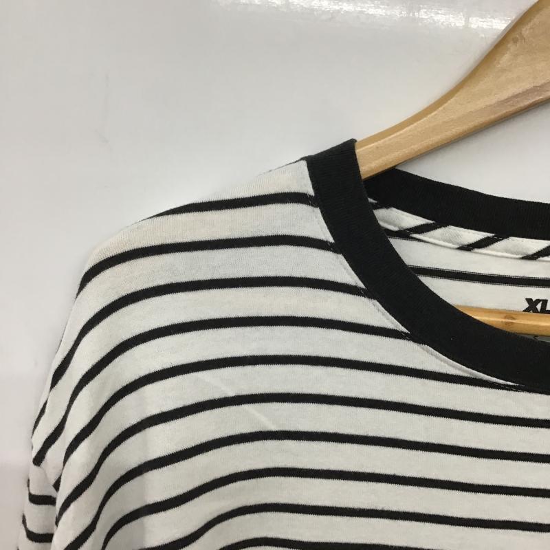 エクストララージ XLARGE カットソー 長袖 長袖カットソー プリントカットソー クルーネック L ボーダー柄 白 / ホワイト / white X 黒 / ブラック / black メンズ USED 古着 中古 10161873