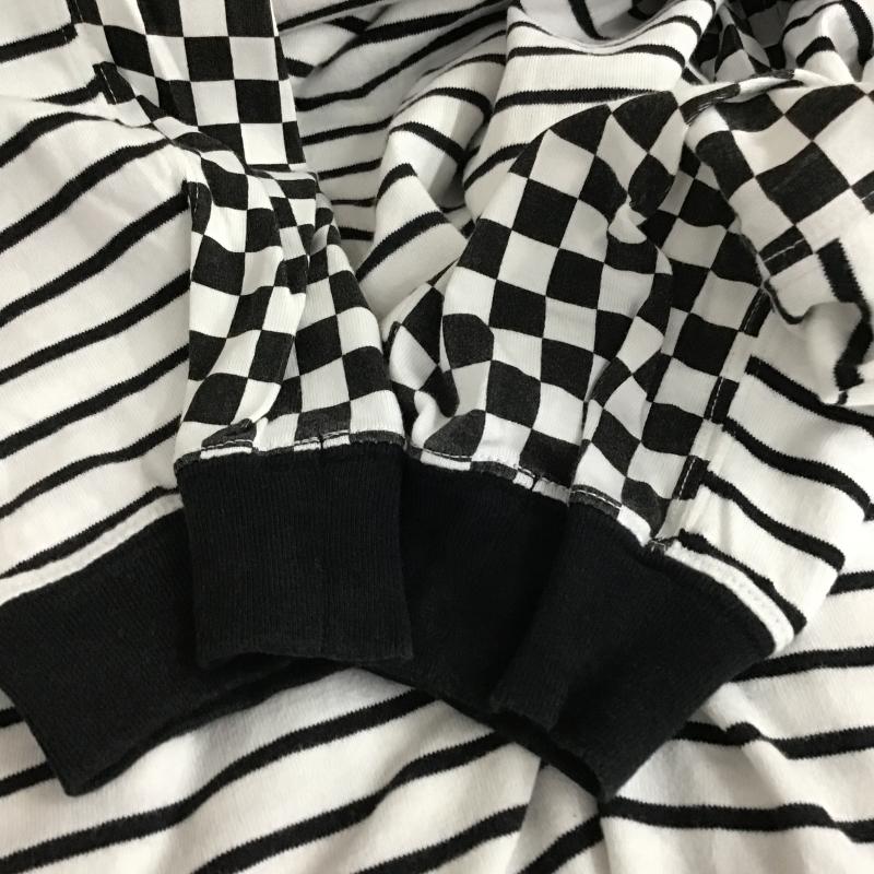 エクストララージ XLARGE カットソー 長袖 長袖カットソー プリントカットソー クルーネック L ボーダー柄 白 / ホワイト / white X 黒 / ブラック / black メンズ USED 古着 中古 10161873