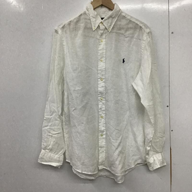 ラルフローレン RALPHLAUREN シャツ、ブラウス 長袖 長袖シャツ 刺繍シャツ カラーシャツ L ロゴ、文字 白 / ホワイト / white メンズ USED 古着 中古 10161877